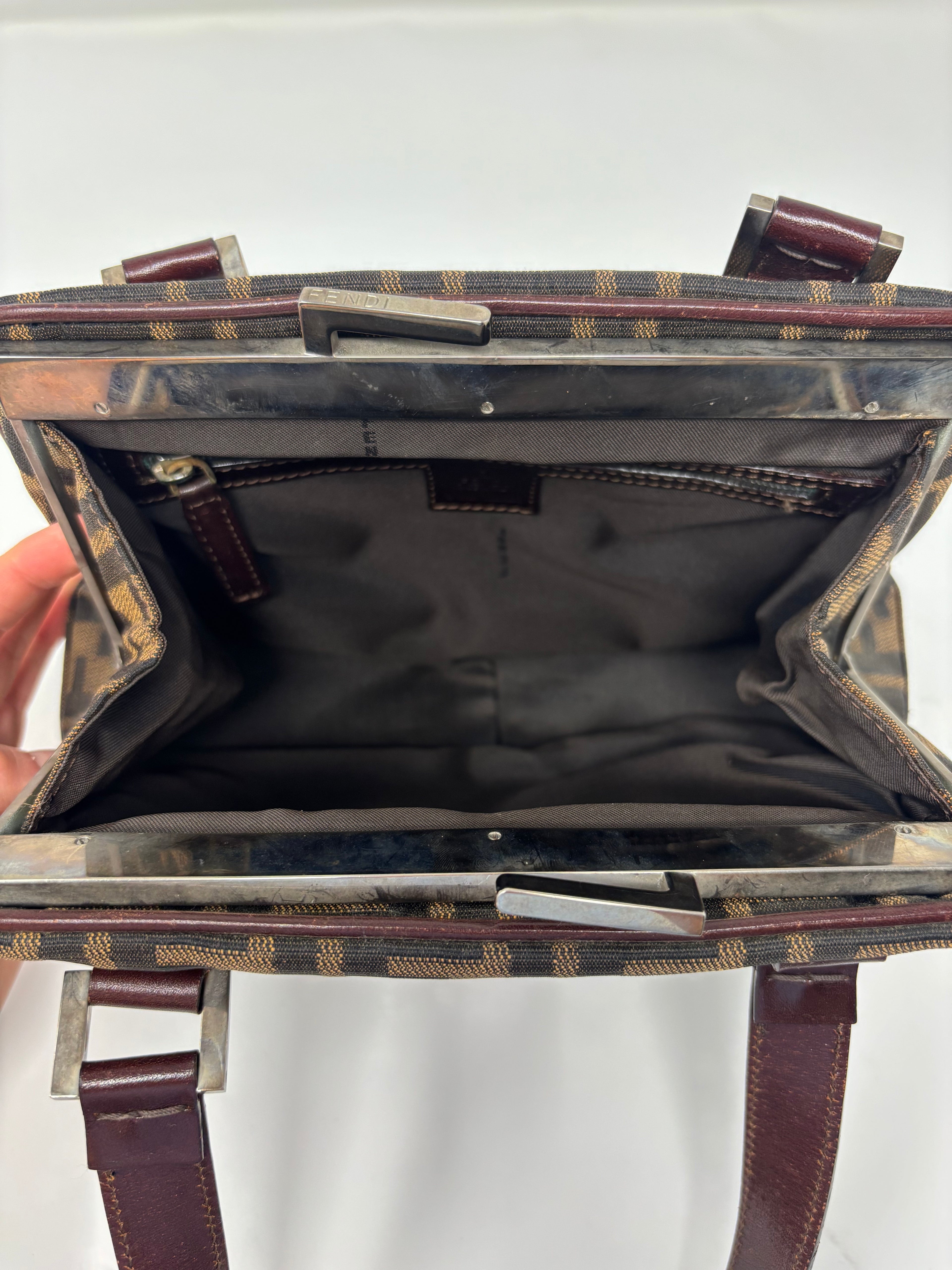 Fendi Zucca Top Handle Shoulder Bag