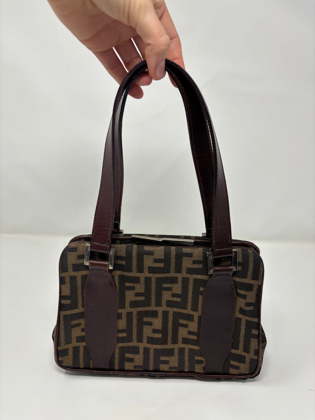 Fendi Zucca Top Handle Shoulder Bag