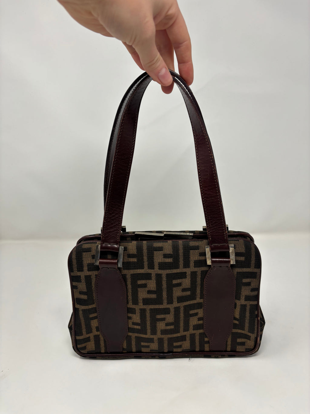 Fendi Zucca Top Handle Shoulder Bag