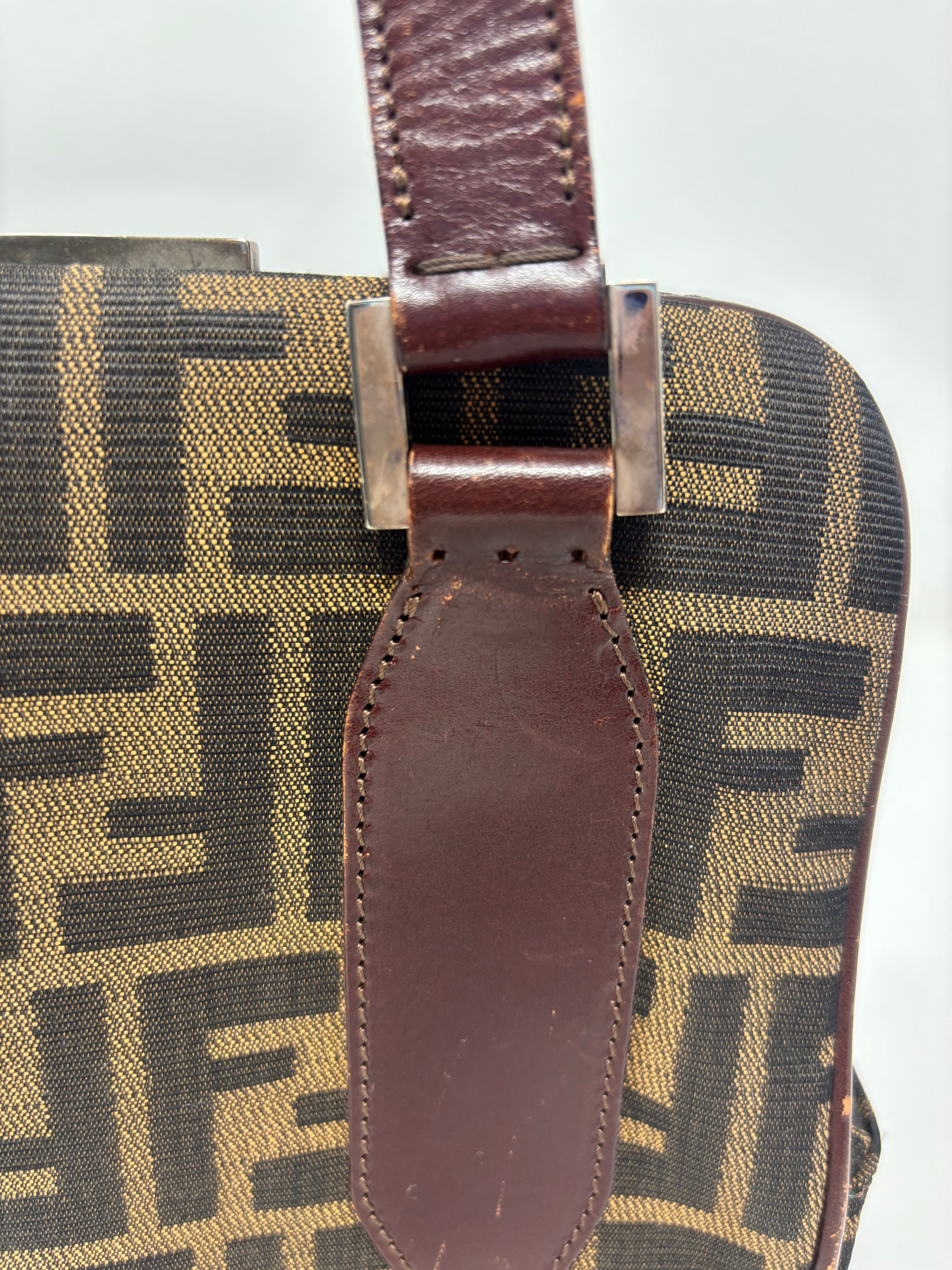 Fendi Zucca Top Handle Shoulder Bag