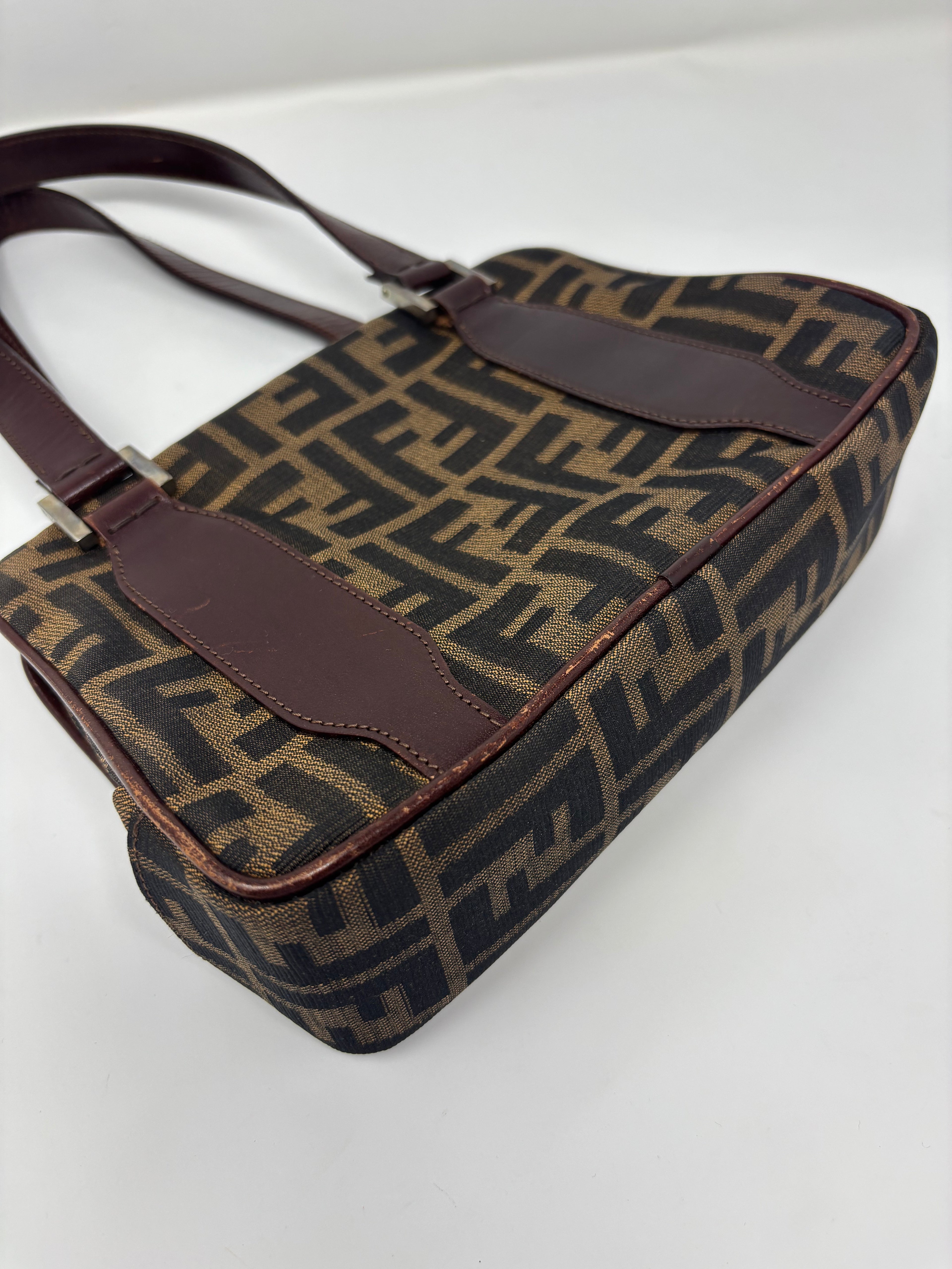 Fendi Zucca Top Handle Shoulder Bag