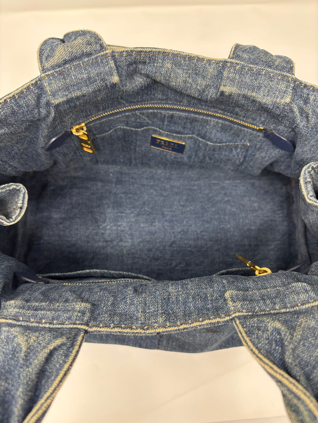 Denim Prada Canapa Tote