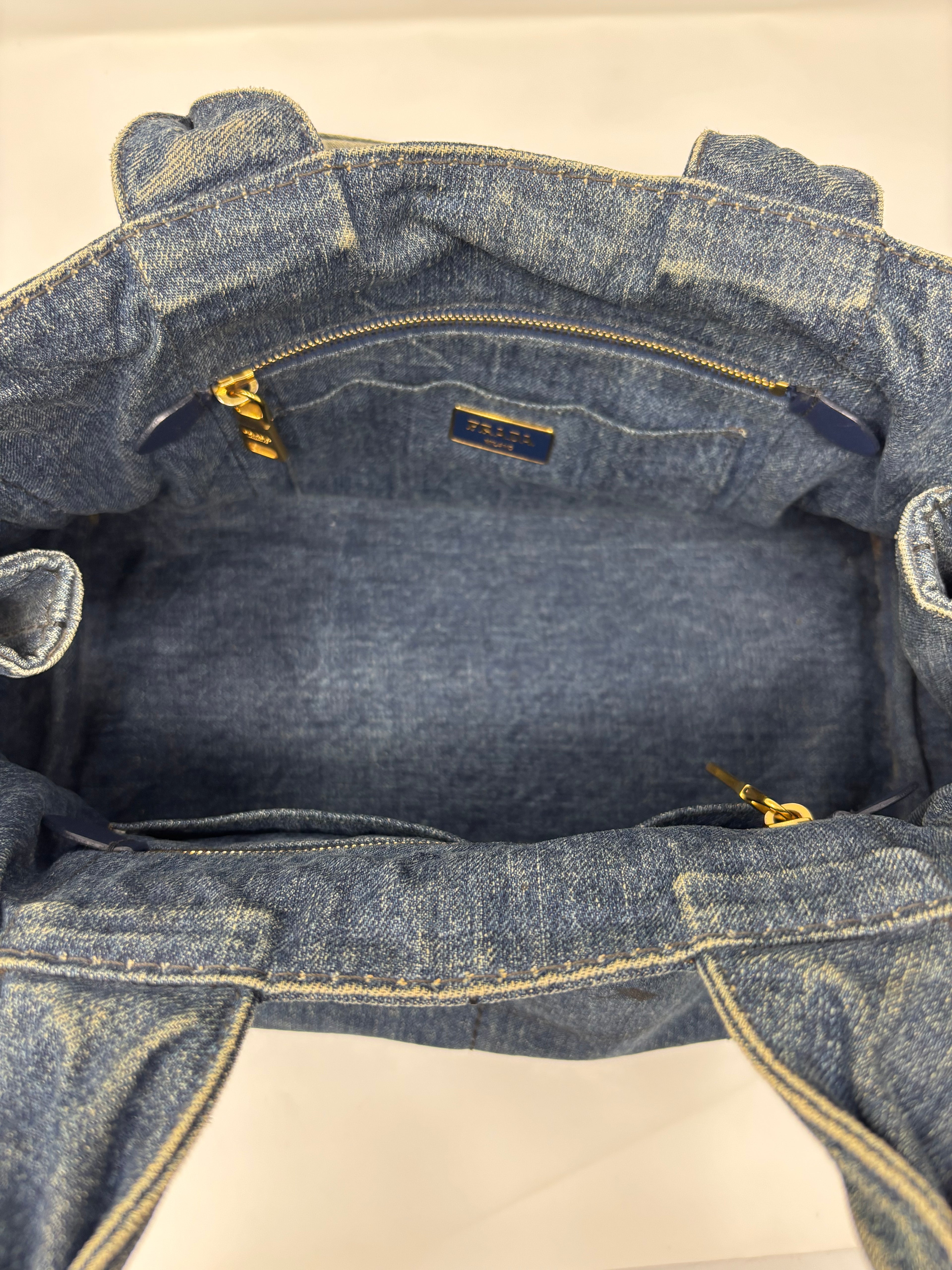 Denim Prada Canapa Tote