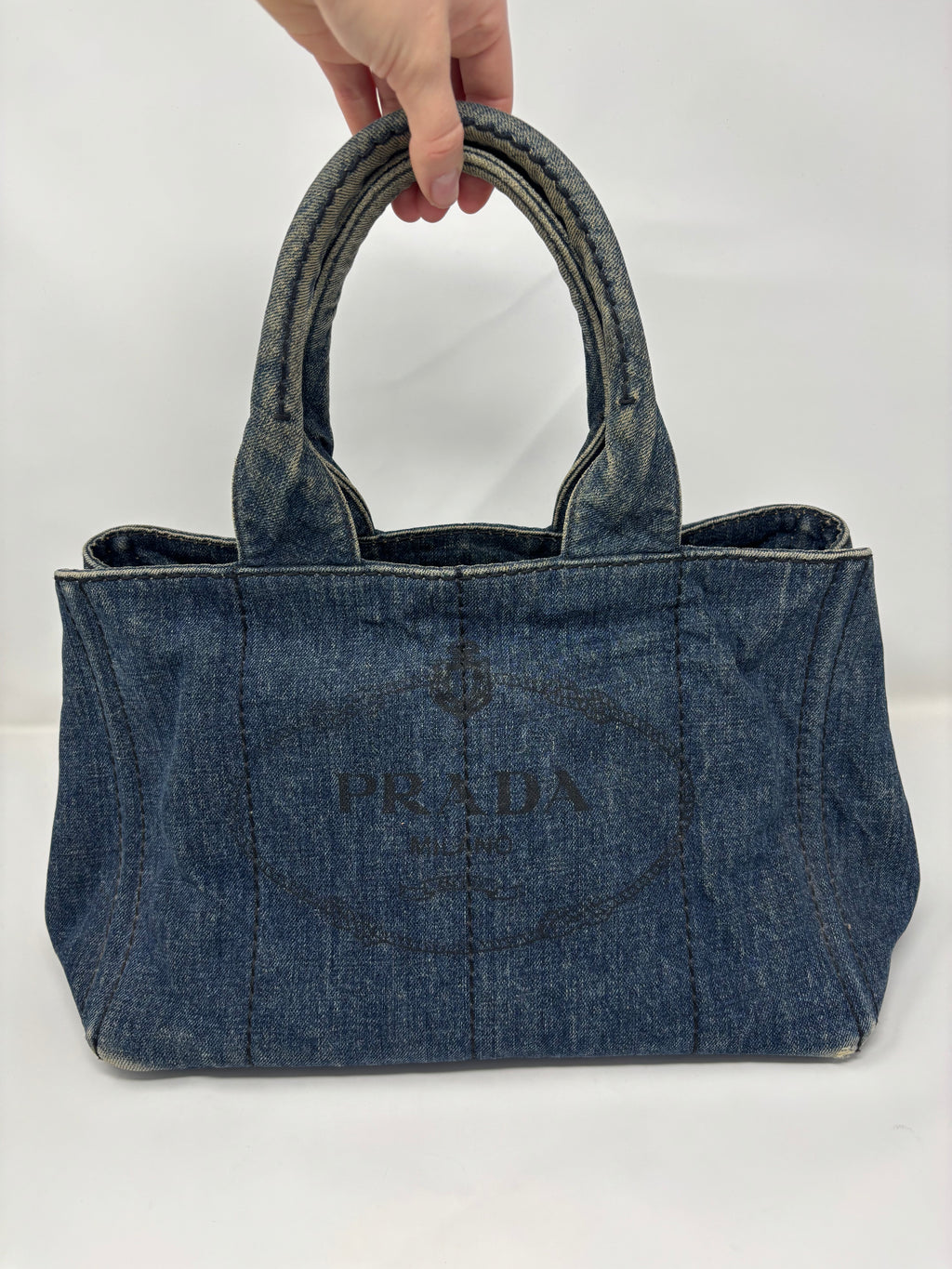 Denim Prada Canapa Tote