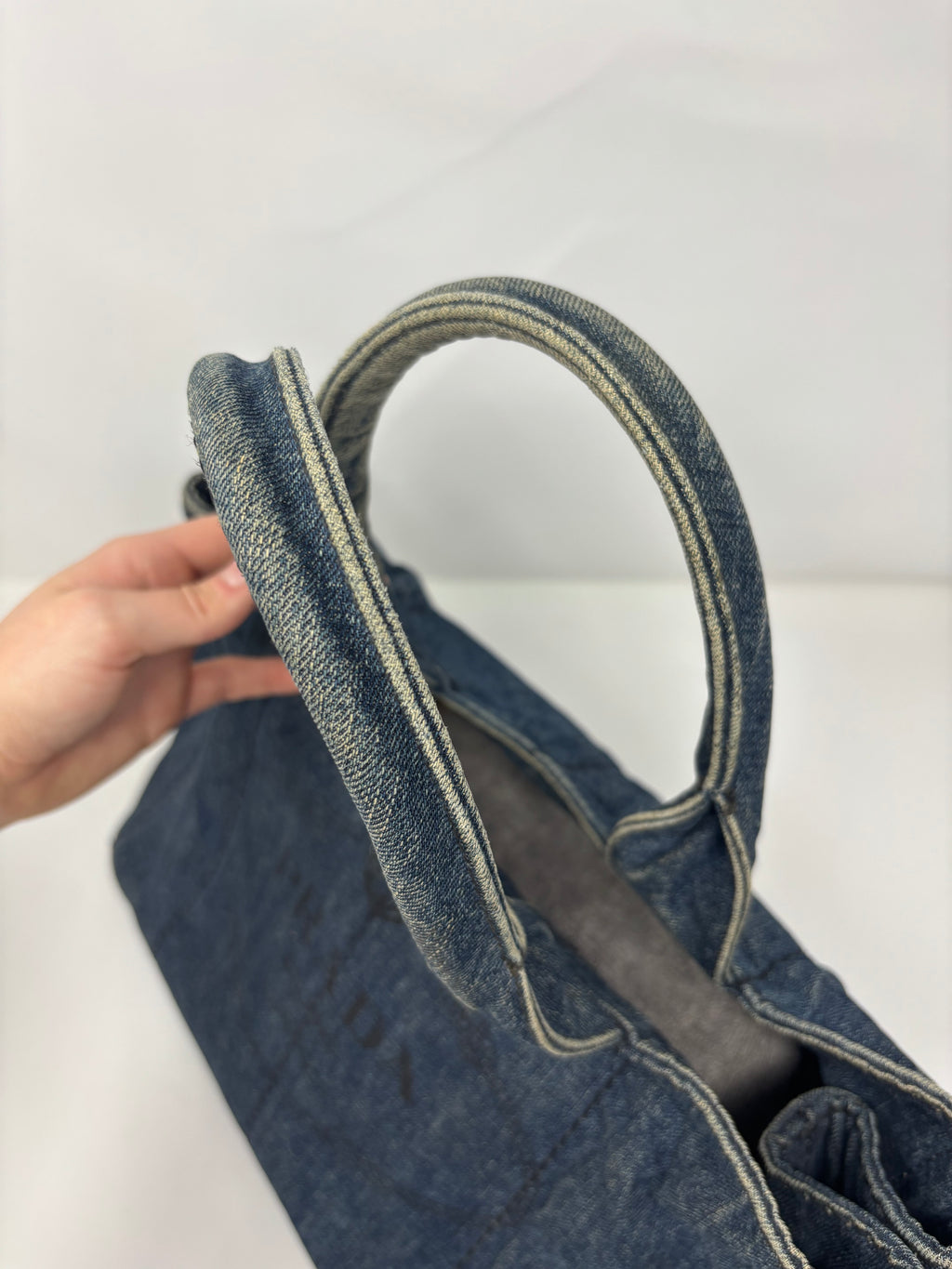 Denim Prada Canapa Tote