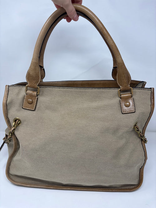 Chloe Canvas and Leather Tote