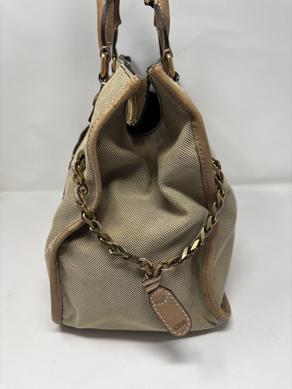 Chloe Canvas and Leather Tote