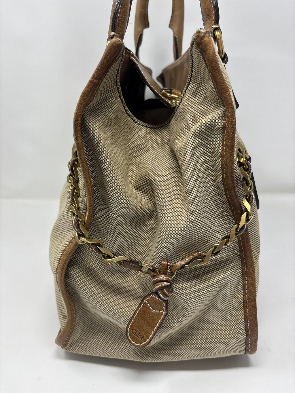 Chloe Canvas and Leather Tote