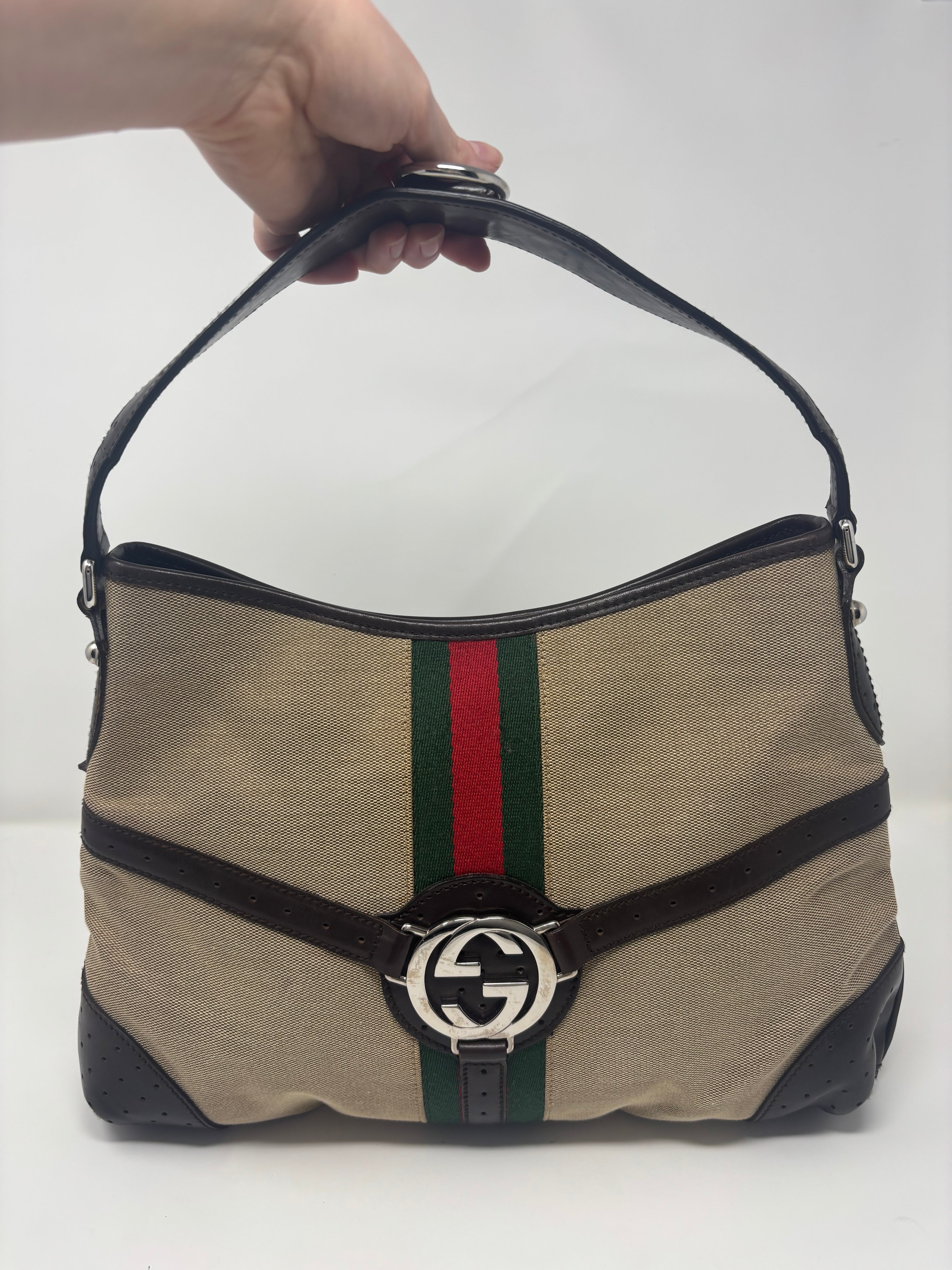 Gucci Web Sherry Line Shoulder Bag