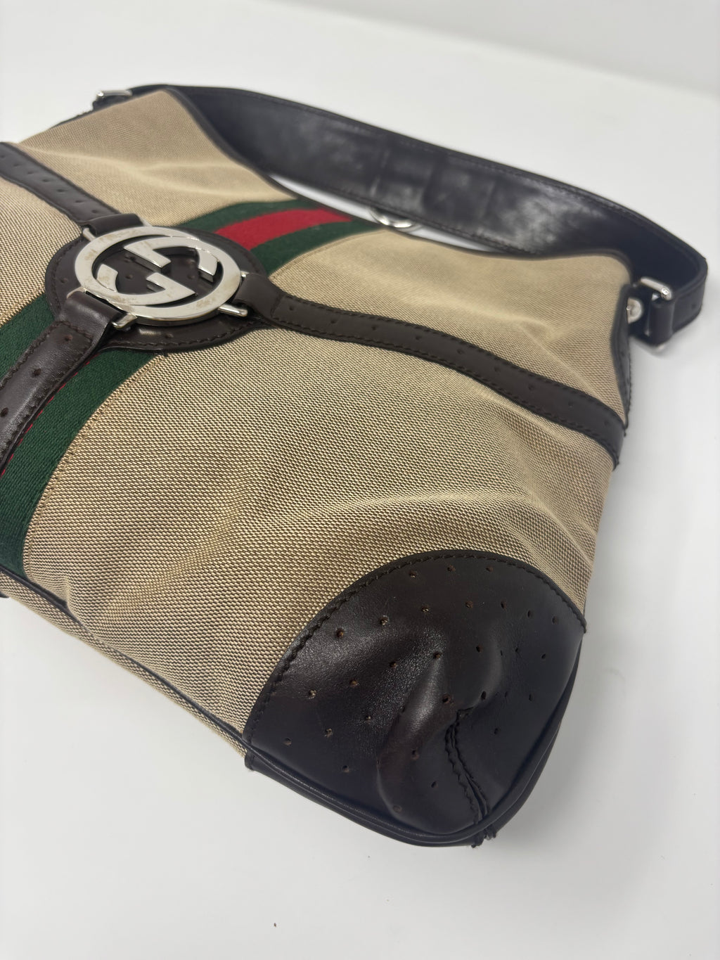 Gucci Web Sherry Line Shoulder Bag