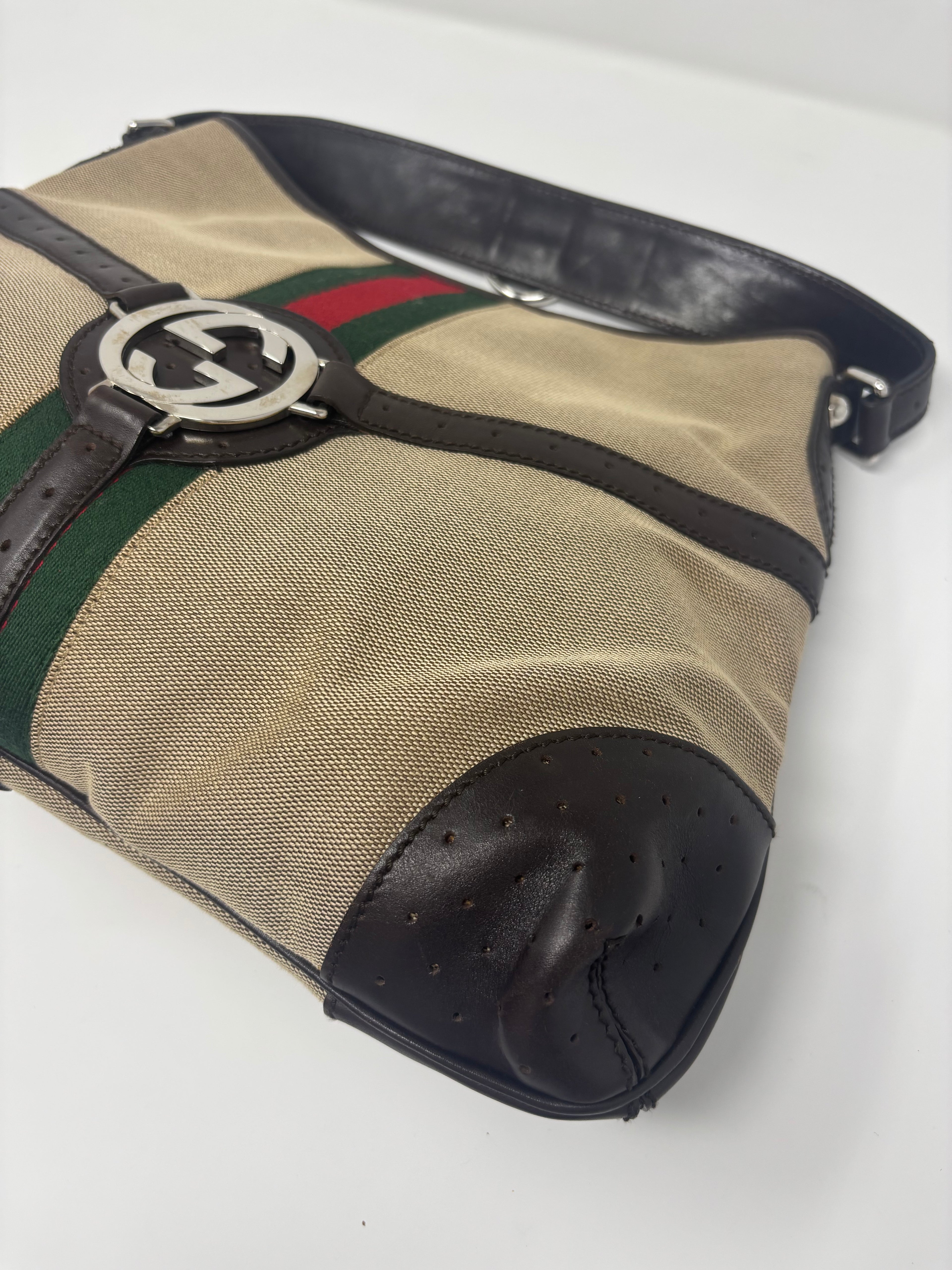 Gucci Web Sherry Line Shoulder Bag