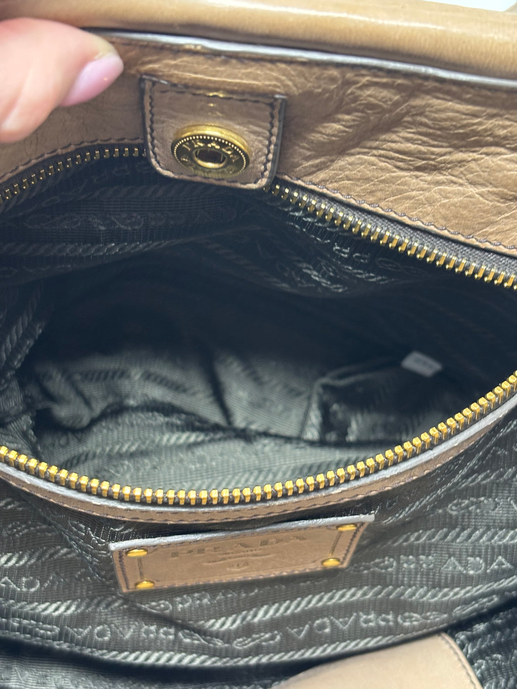 Prada Cervo Antik Pushlock Shoulder Bag