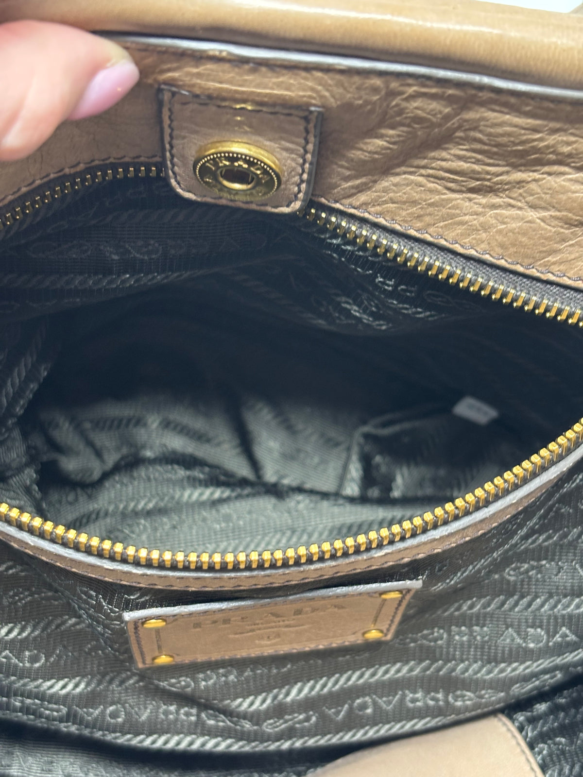 Prada Cervo Antik Pushlock Shoulder Bag