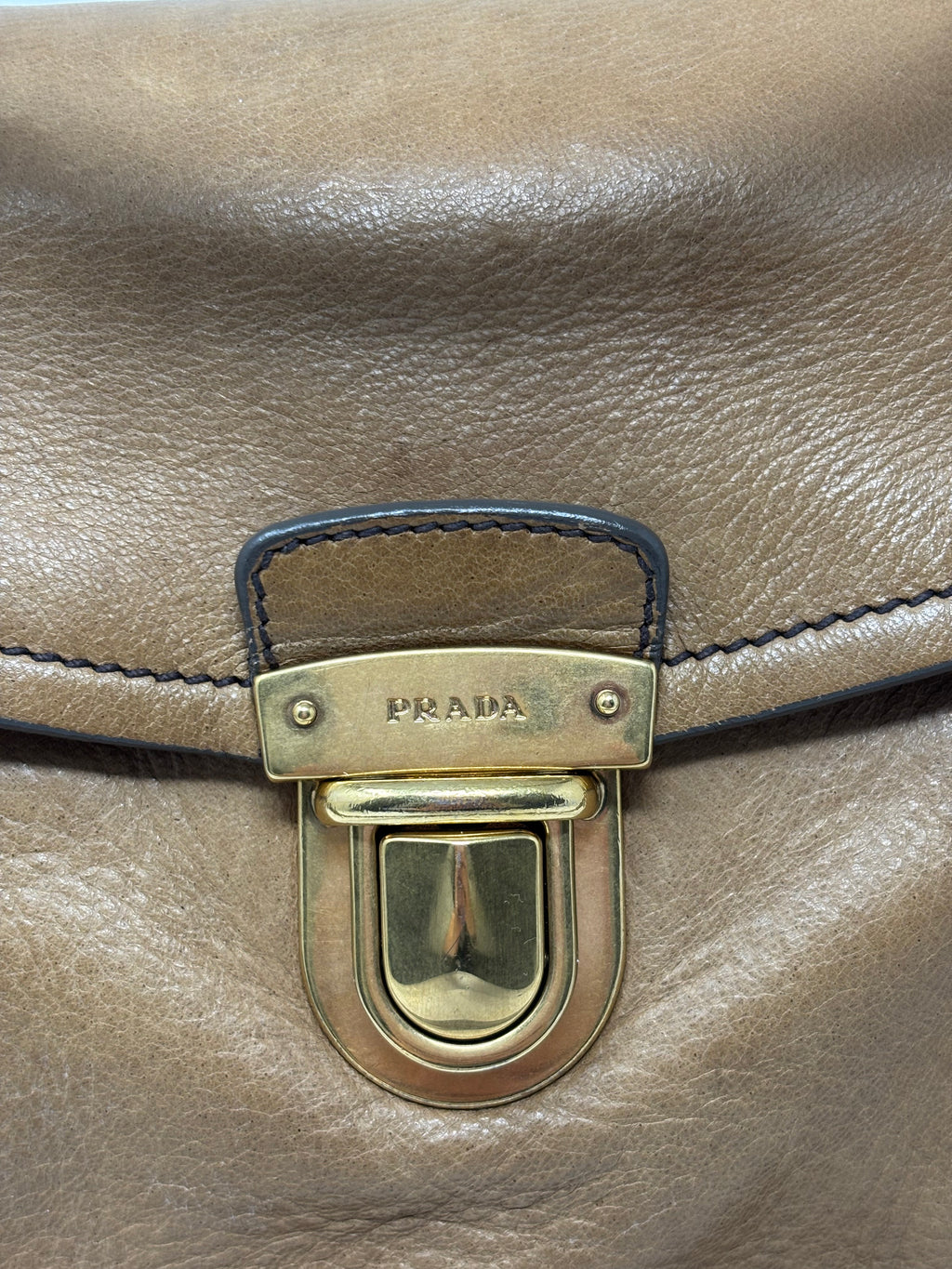 Prada Cervo Antik Pushlock Shoulder Bag