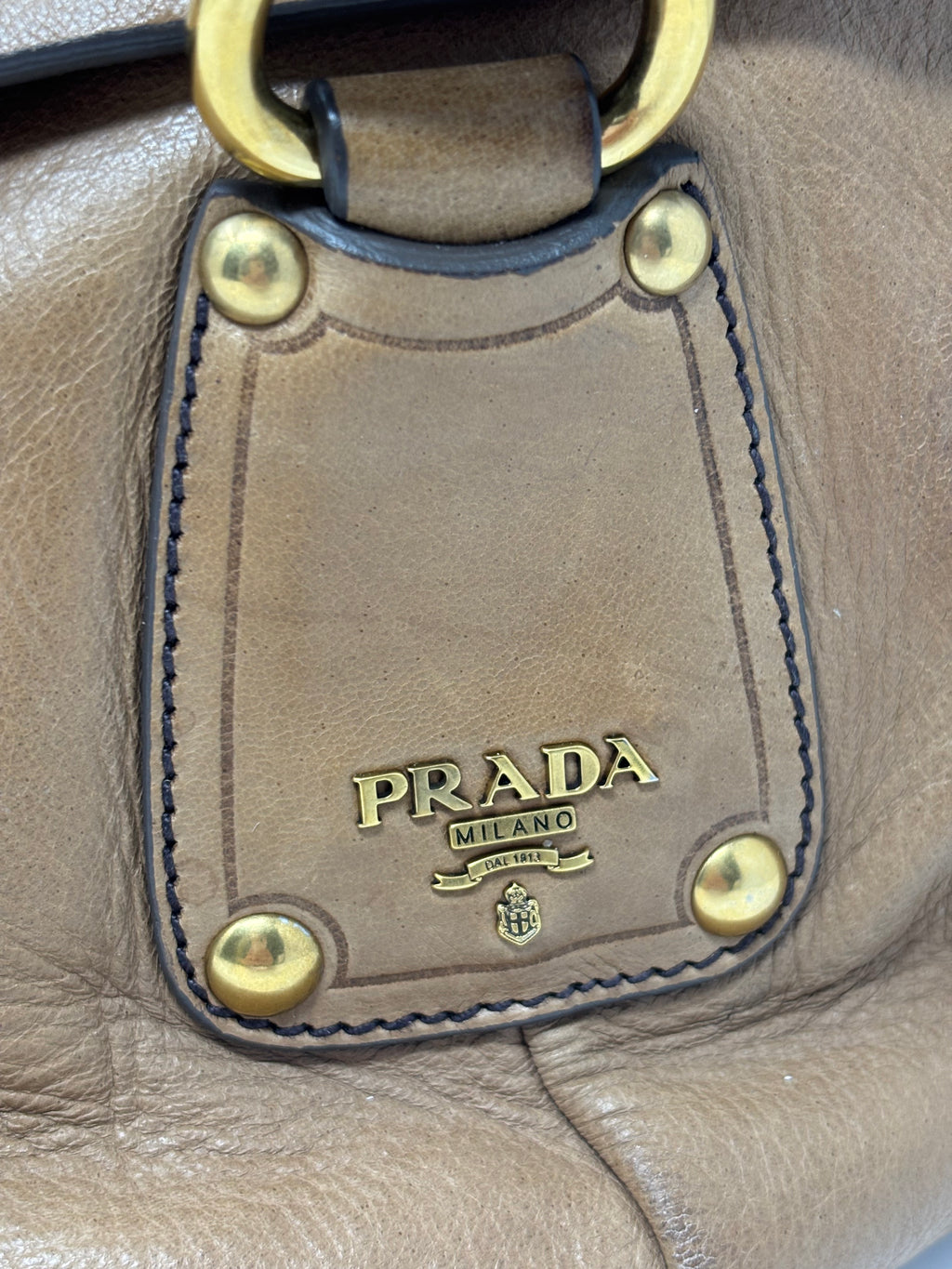 Prada Cervo Antik Pushlock Shoulder Bag