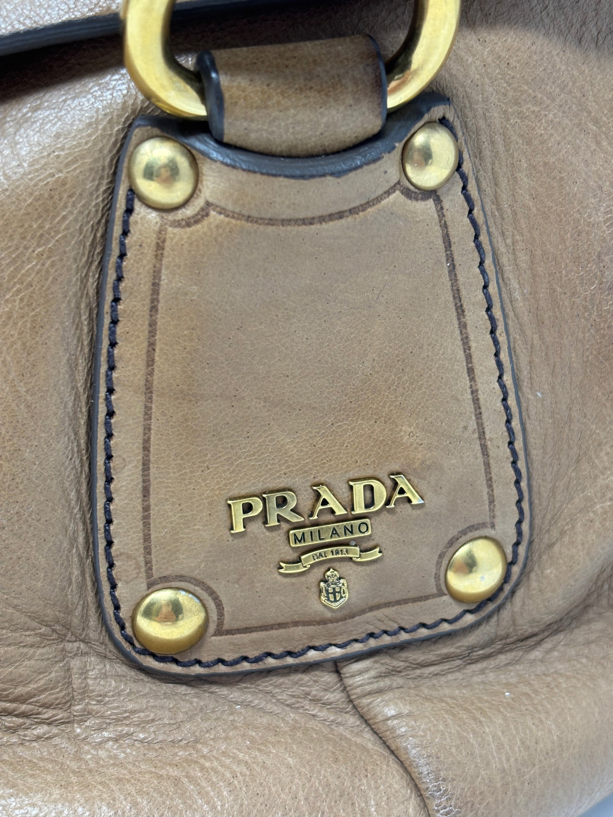 Prada Cervo Antik Pushlock Shoulder Bag