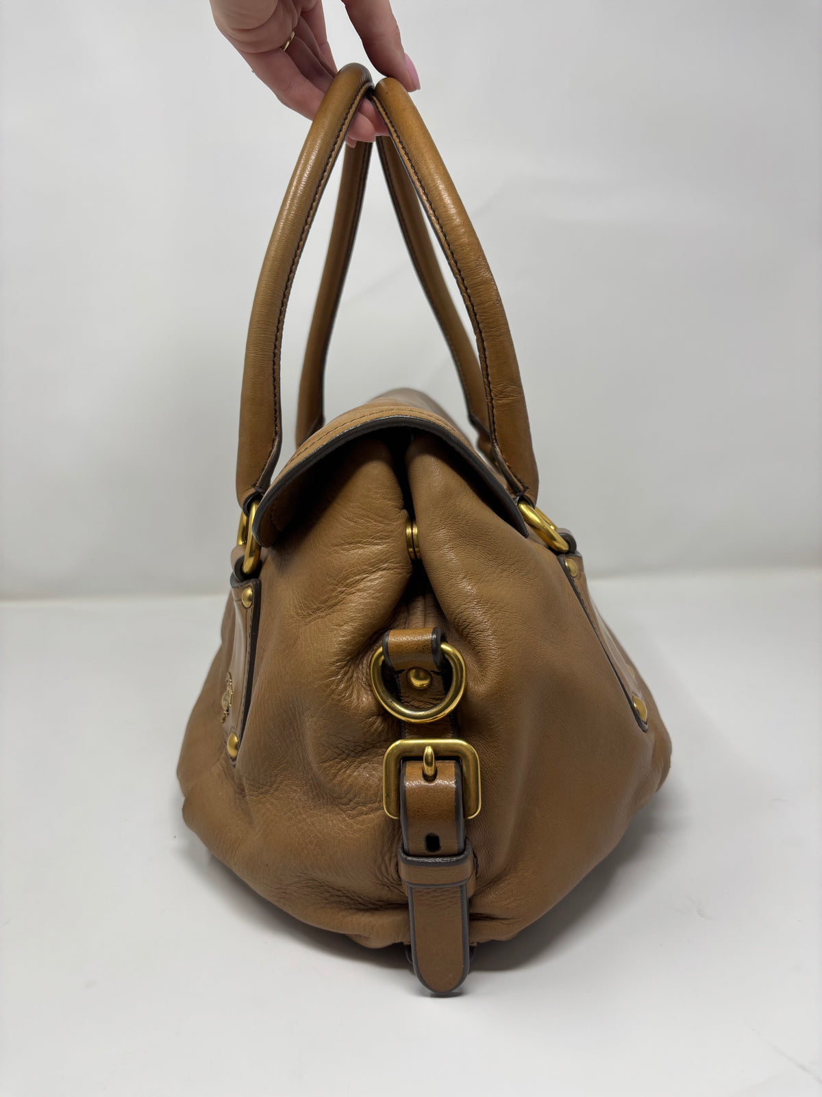 Prada Cervo Antik Pushlock Shoulder Bag